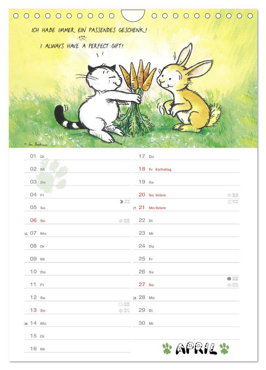 Beispielinhalt (Bild) Kater Jacob: kleine Katzenweisheiten (Wandkalender 2025 DIN A4 hoch), CALVENDO Monatskalender