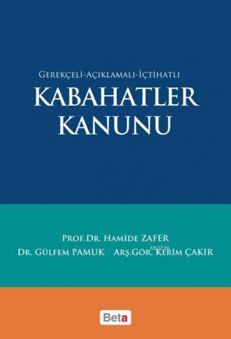 Vorderes Coverbild Kabahatler Kanunu