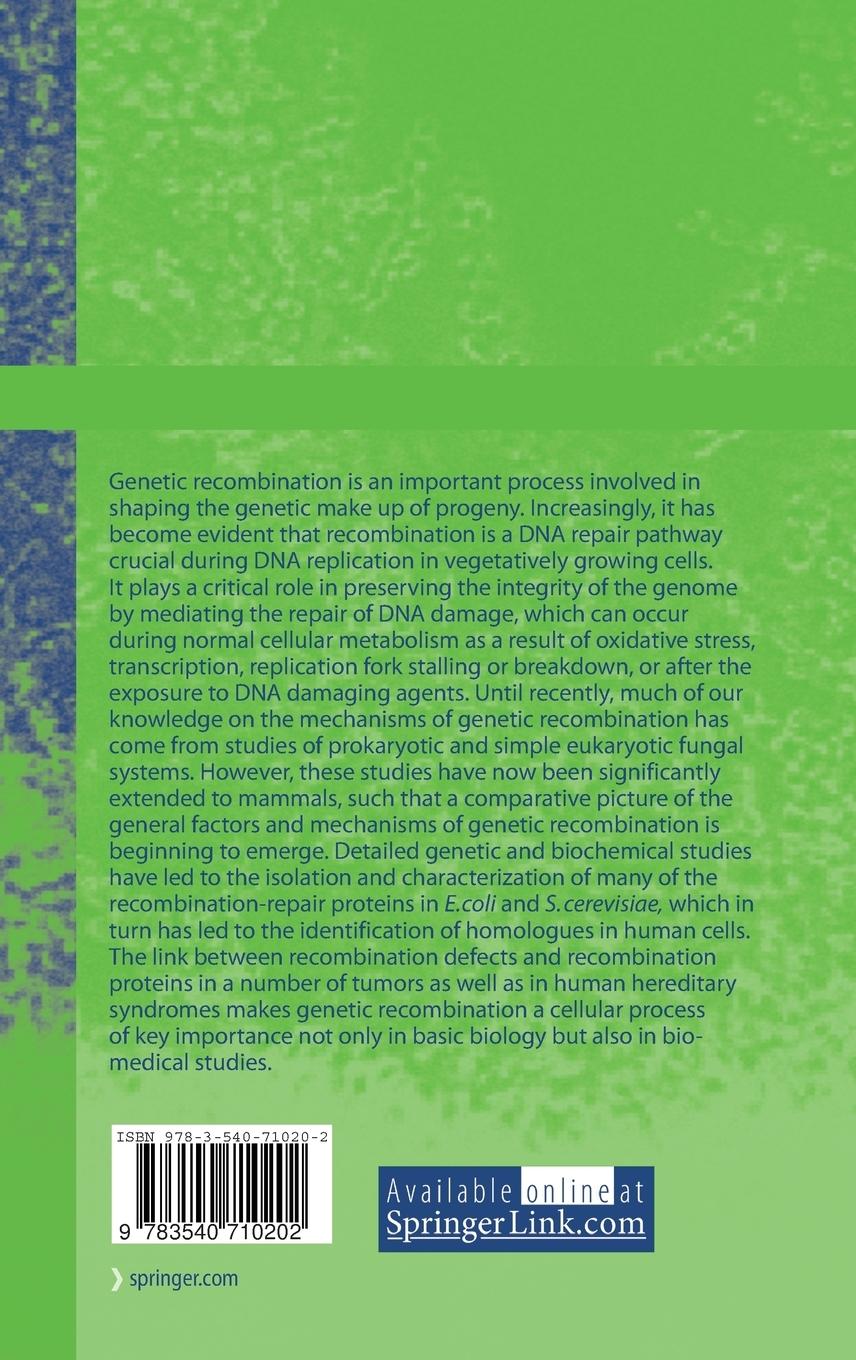 Rückseitencover Molecular Genetics of Recombination