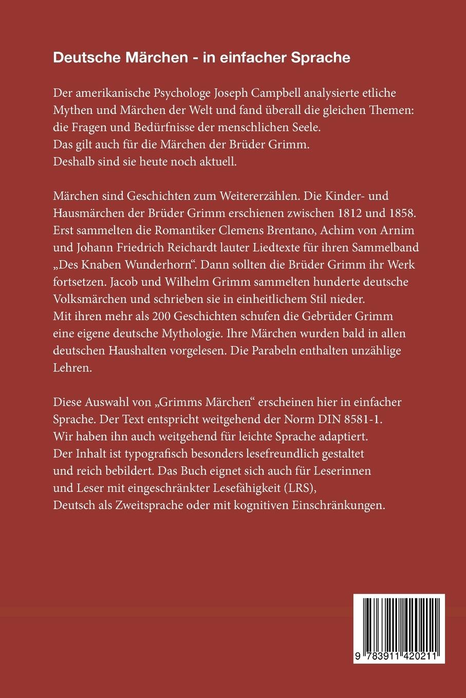 Rückseitencover Deutsche Märchen in einfacher Sprache