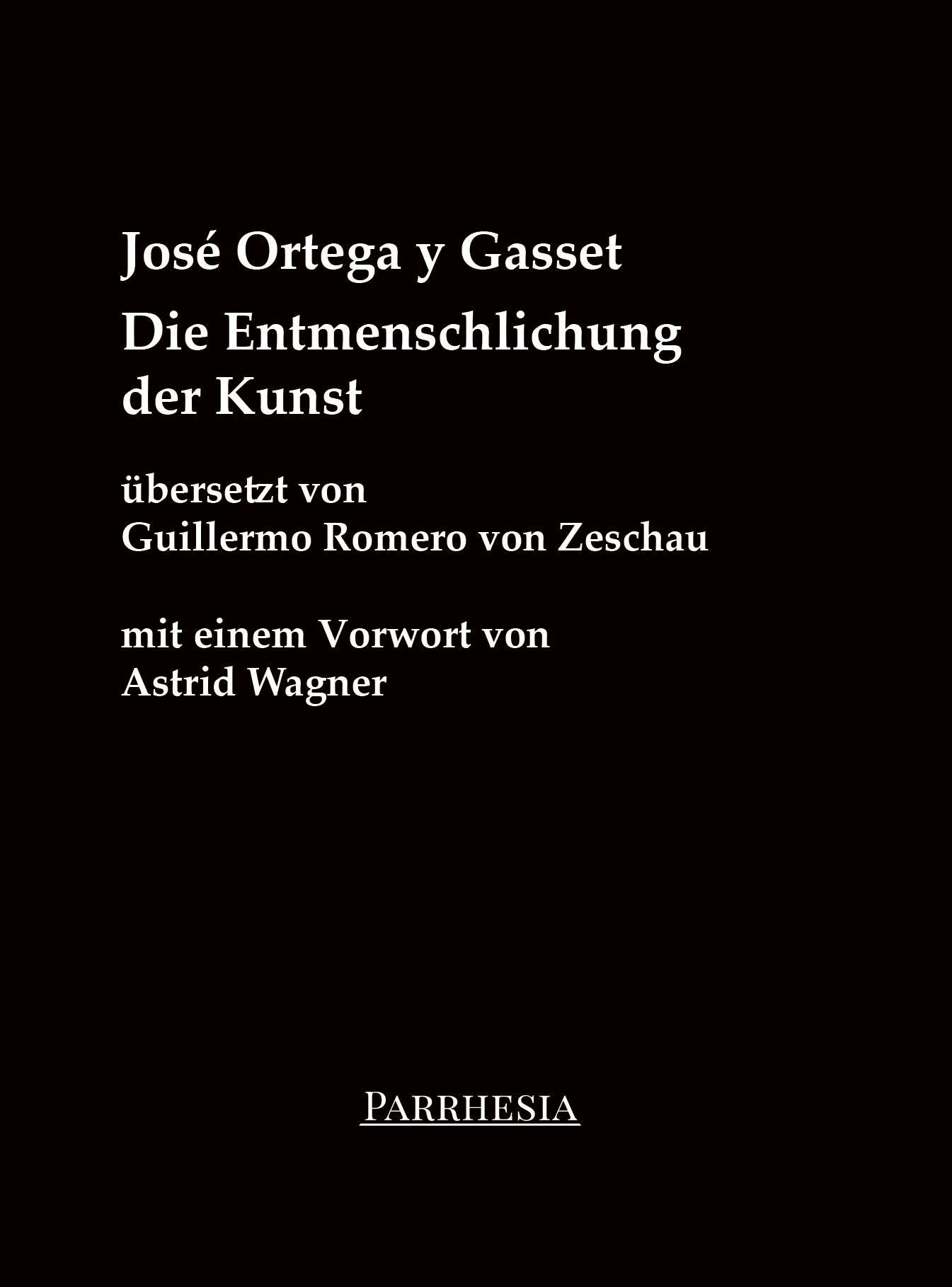 Vorderes Coverbild Die Entmenschlichung der Kunst