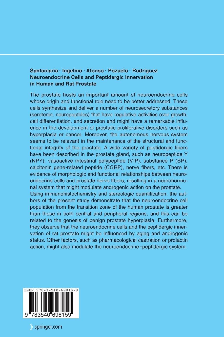 Rückseitencover Neuroendocrine Cells and Peptidergic Innervation in Human and Rat Prostrate