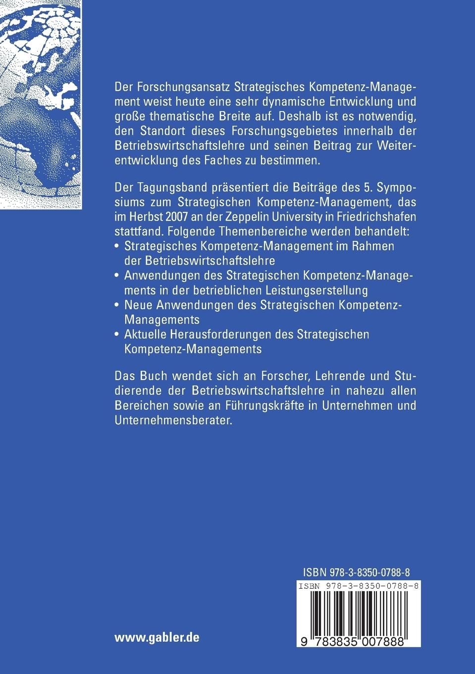 Rückseitencover Strategisches Kompetenz-Management in der Betriebswirtschaftslehre