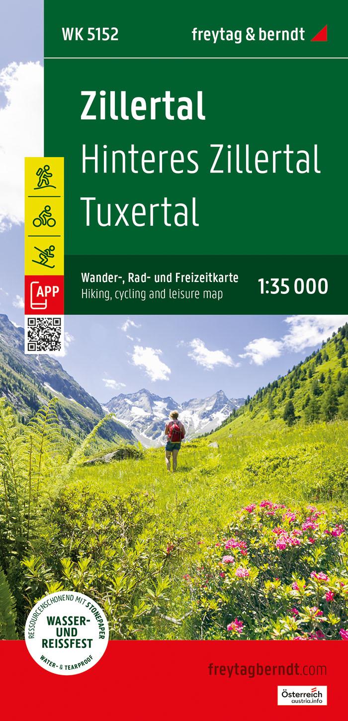 Vorderes Coverbild Zillertal, Wander-, Rad- und Freizeitkarte 1:35.000, freytag & berndt, WK 5152