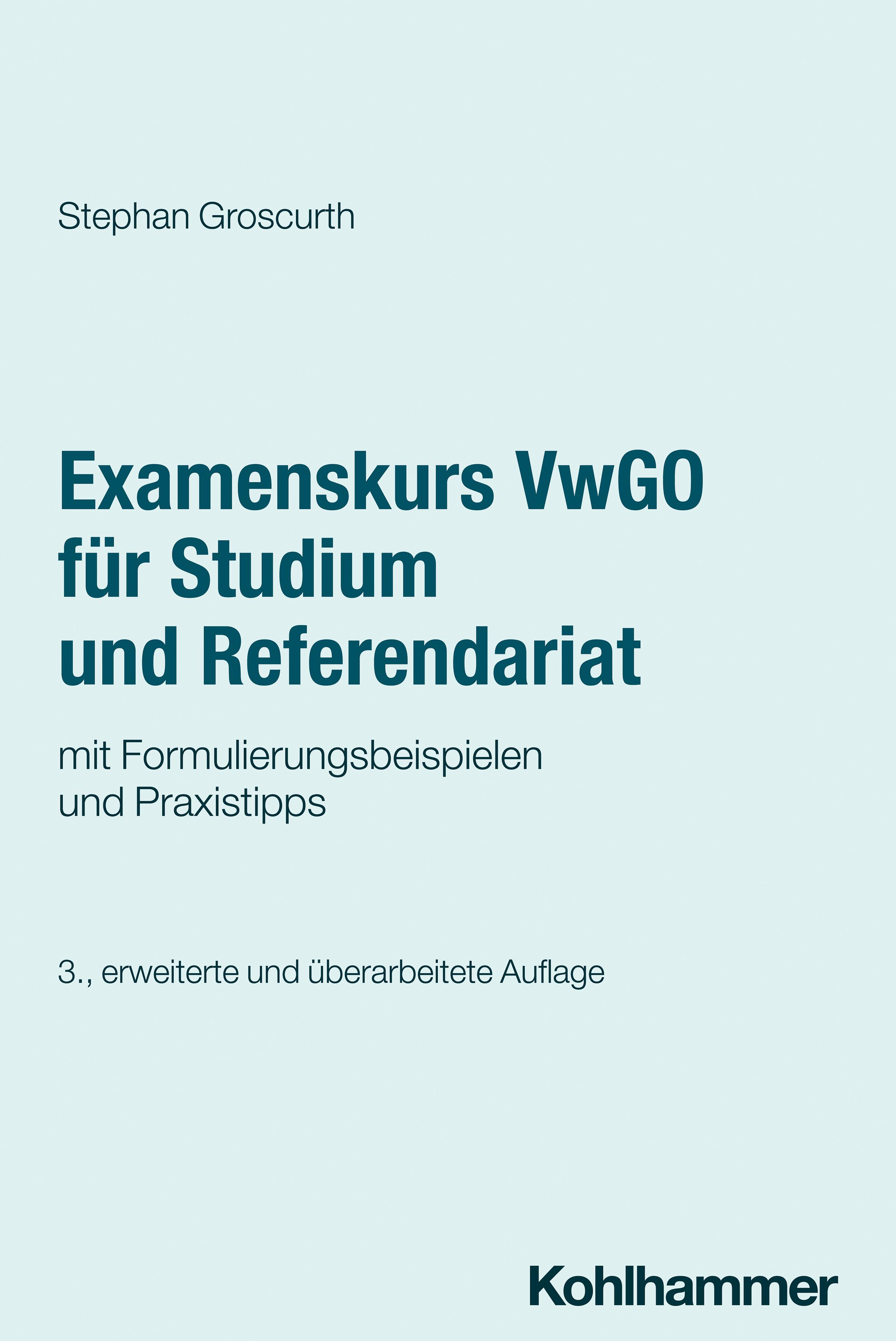 Vorderes Coverbild Examenskurs VwGO für Studium und Referendariat