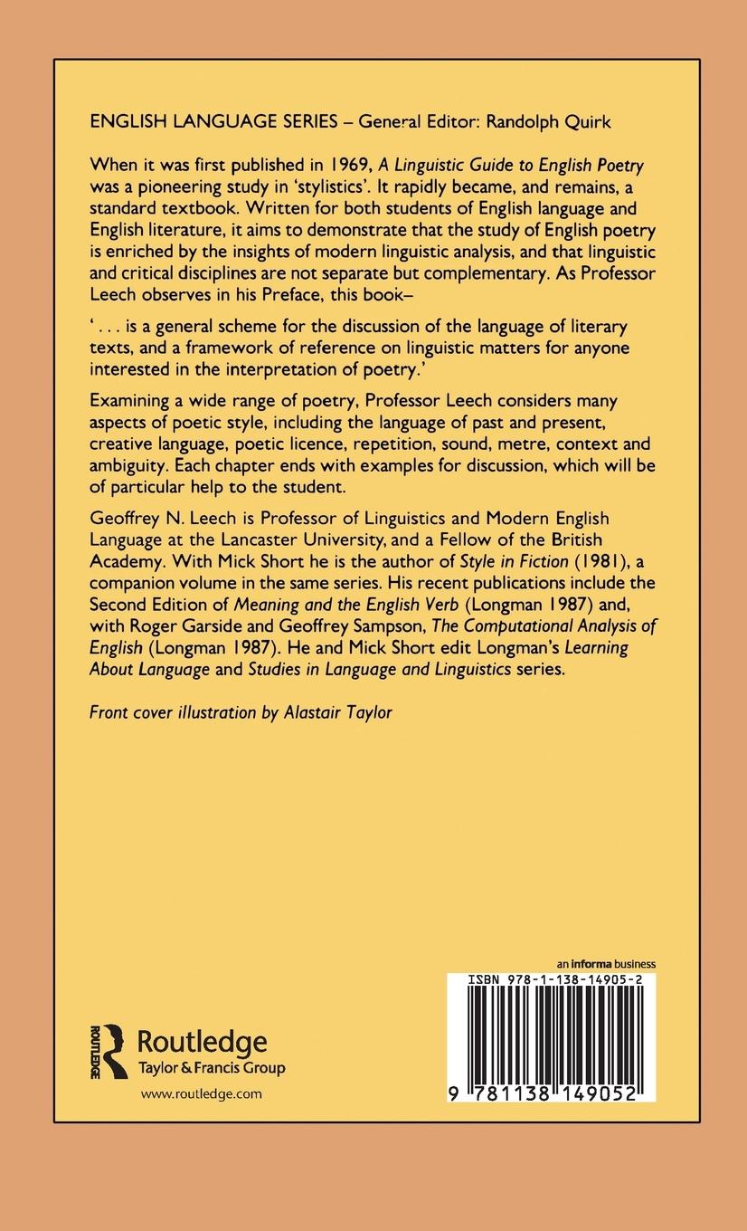 Rückseitencover A Linguistic Guide to English Poetry