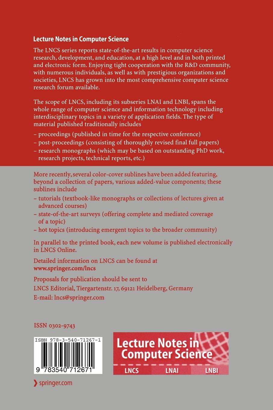 Rückseitencover Architecture of Computing Systems - ARCS 2007
