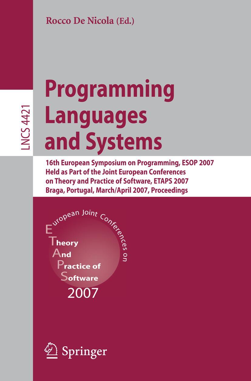 Vorderes Coverbild Programming Languages and Systems