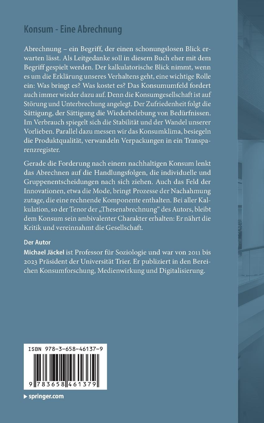 Rückseitencover Konsum - Eine Abrechnung