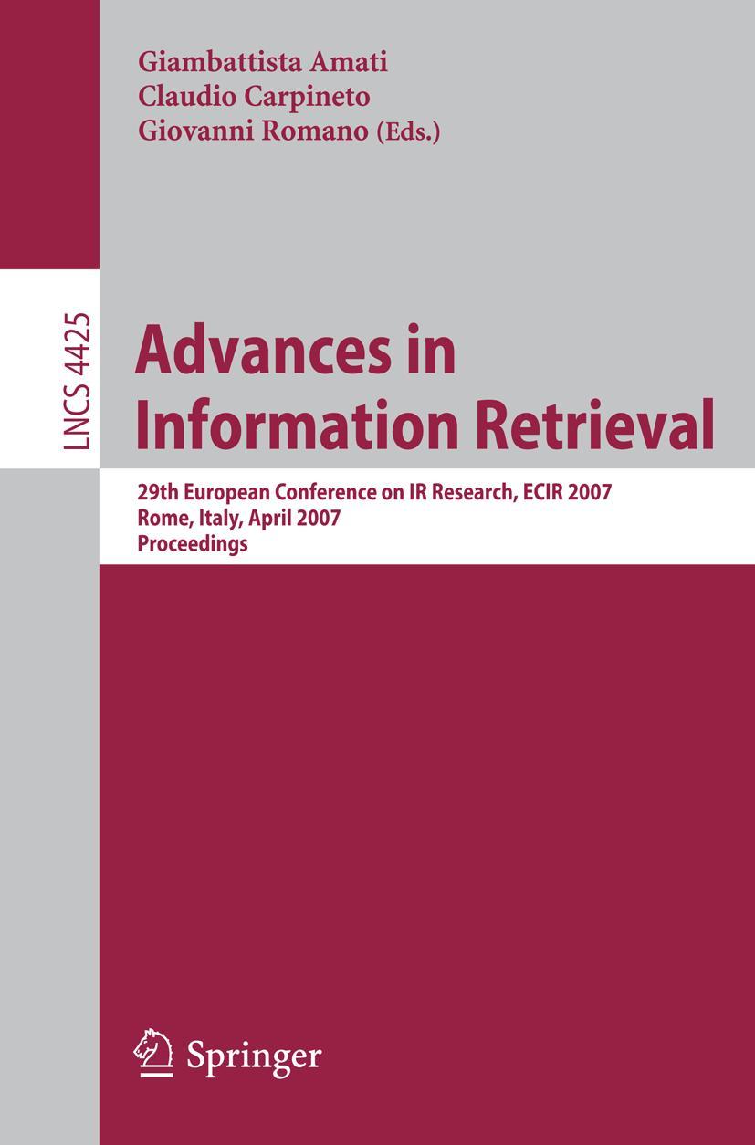 Vorderes Coverbild Advances in Information Retrieval