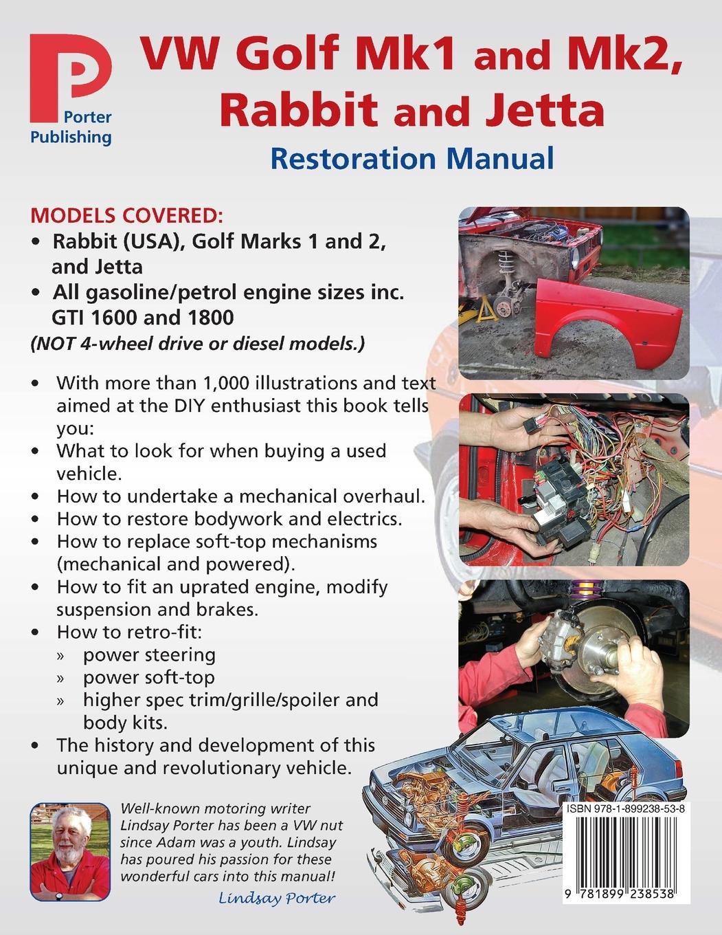 Rückseitencover VW Golf Mk1 and Mk2, Rabbit and Jetta Restoration Manual