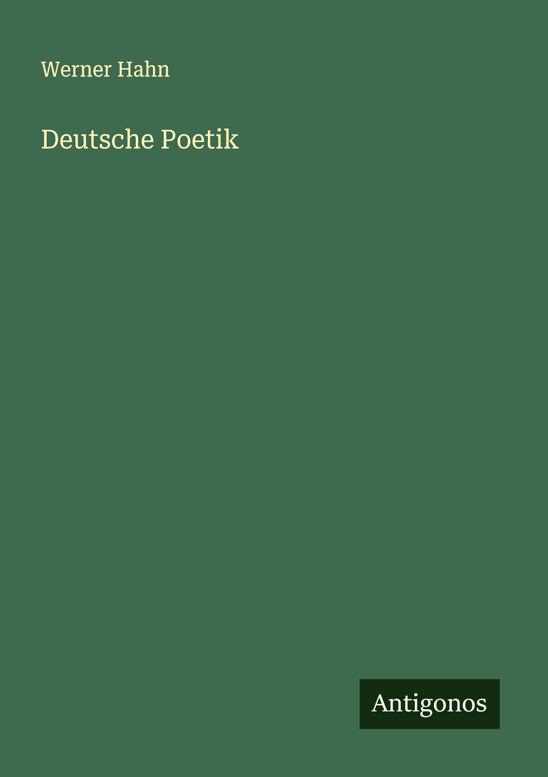Vorderes Coverbild Deutsche Poetik