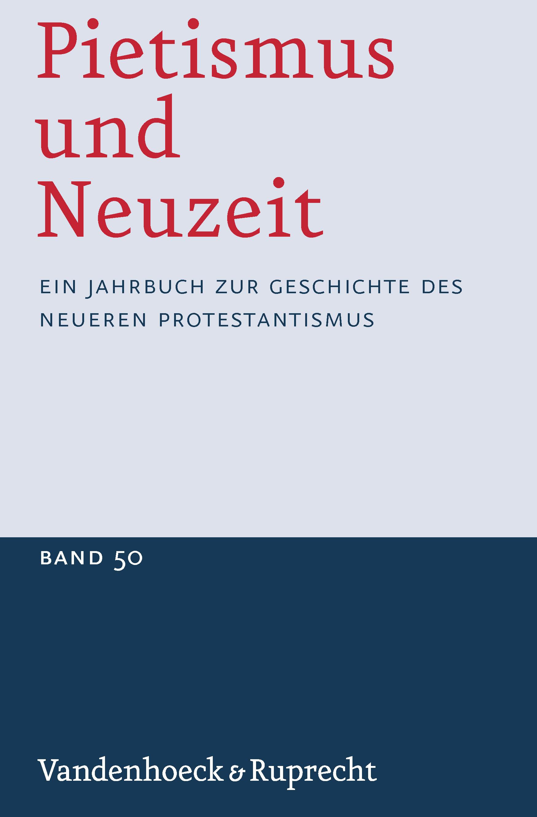 Vorderes Coverbild Pietismus und Neuzeit Band 50 - 2024