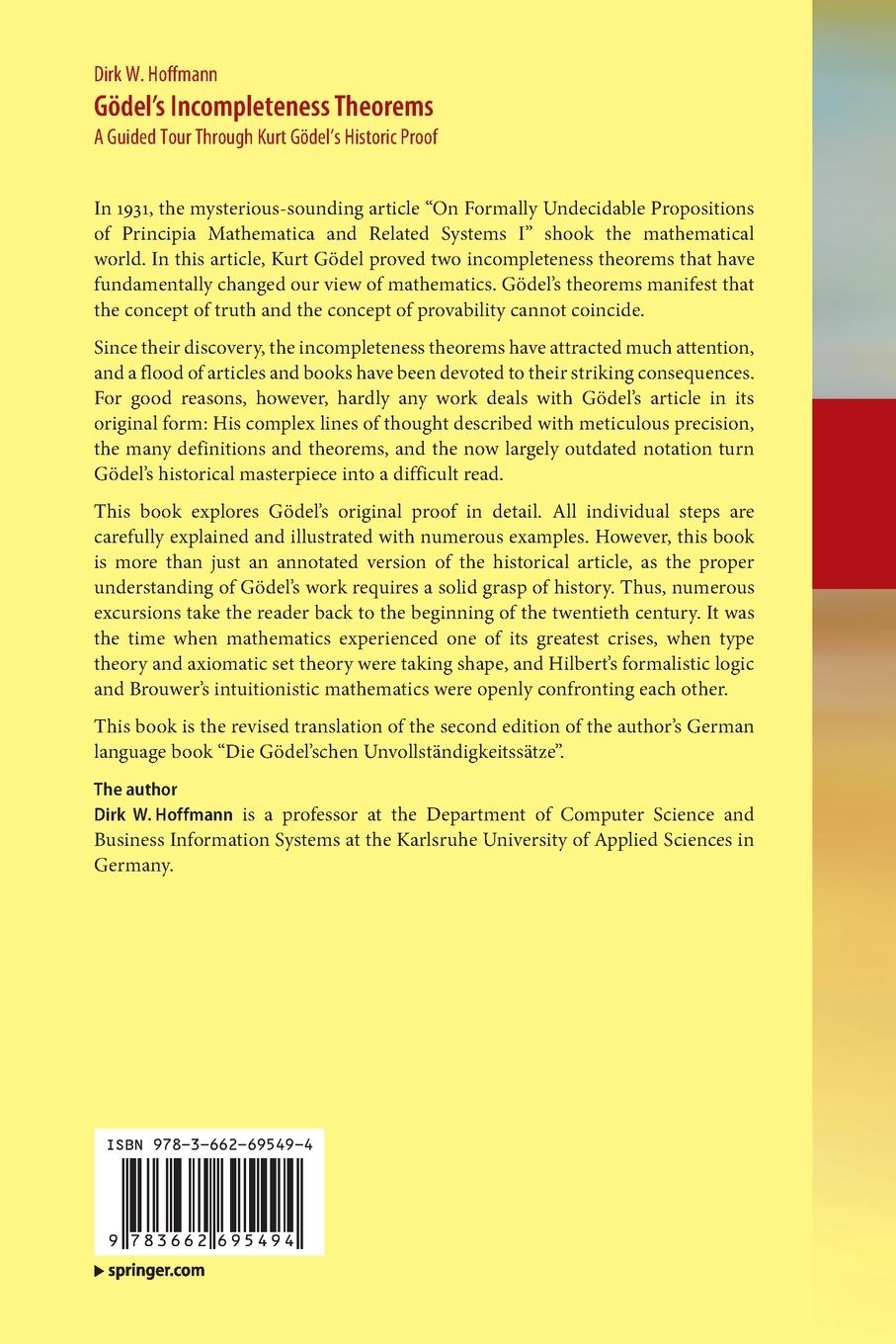 Rückseitencover Gödel's Incompleteness Theorems