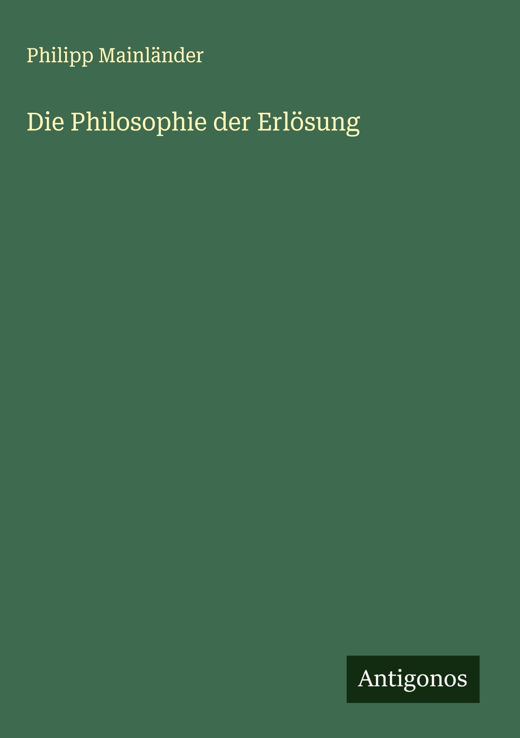 Vorderes Coverbild Die Philosophie der Erlösung