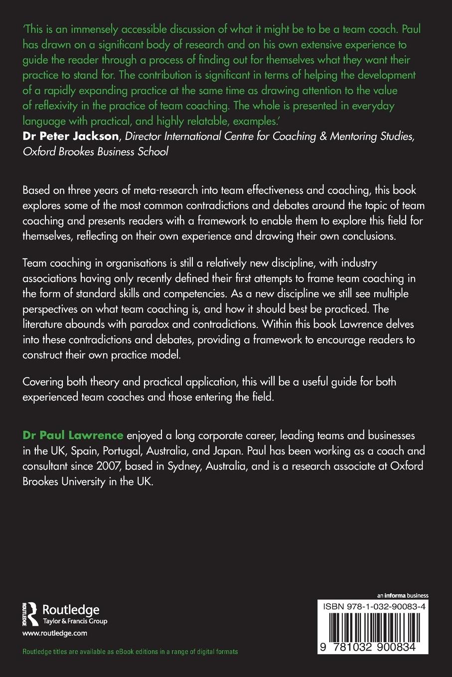 Rückseitencover The Wise Team Coach