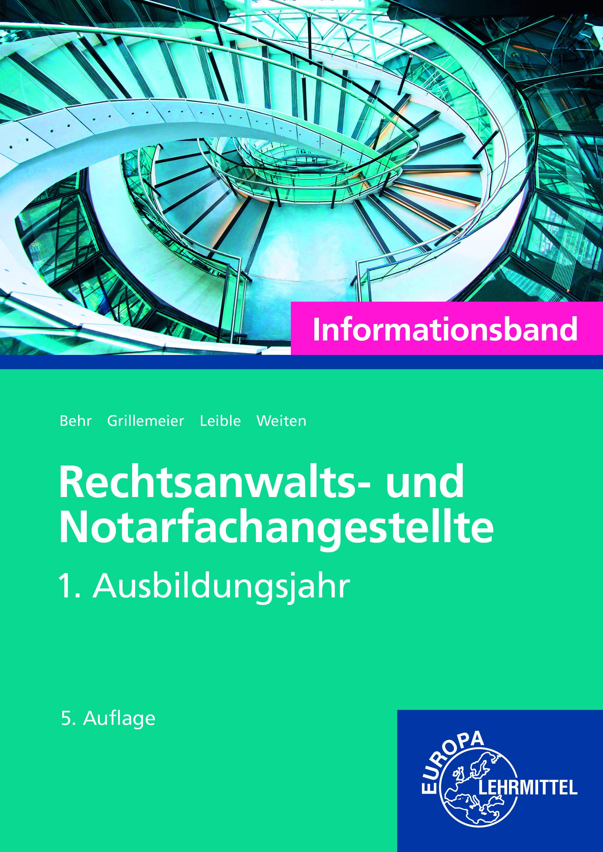 Vorderes Coverbild Rechtsanwalts- und Notarfachangestellte, Informationsband. 1. Ausbildungsjahr