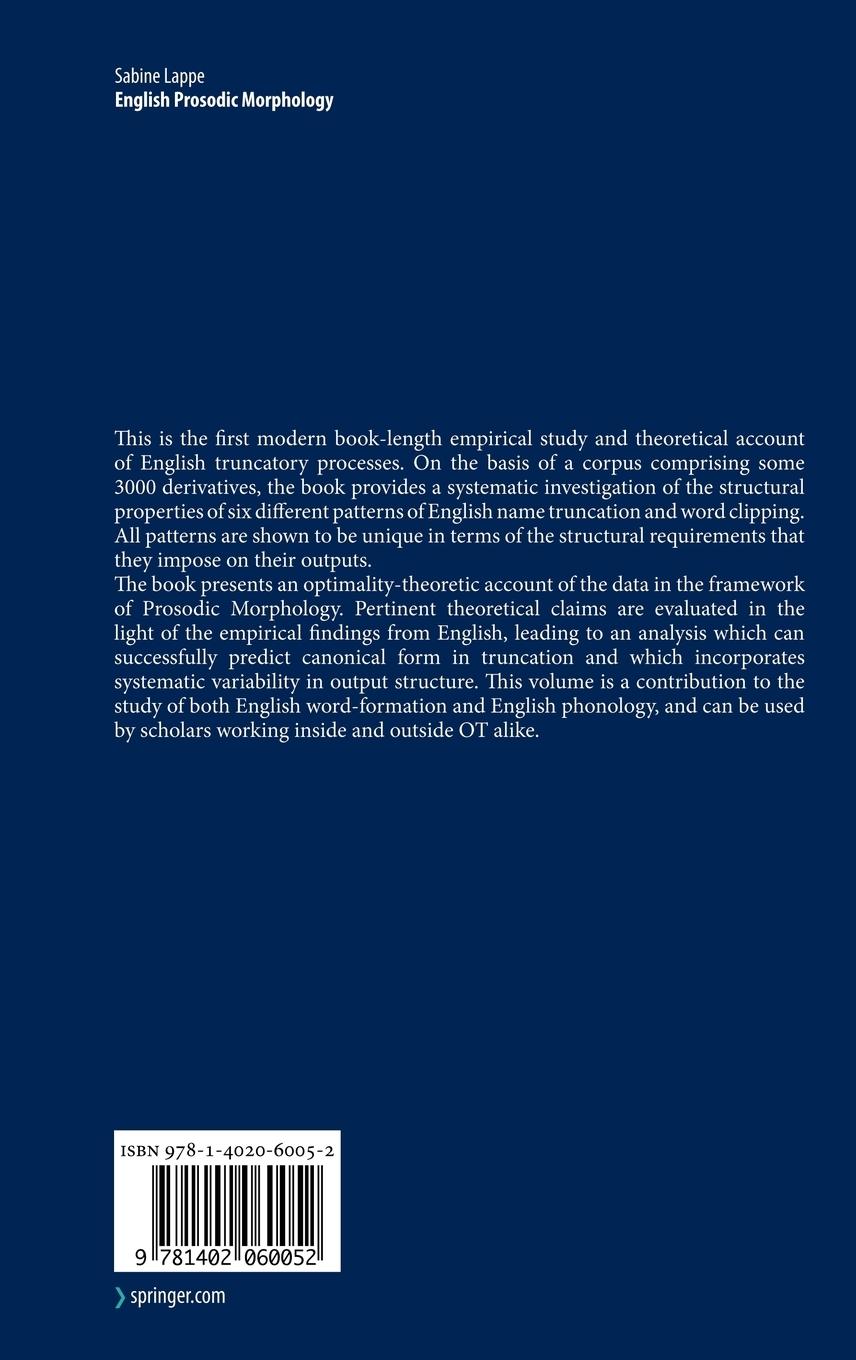 Rückseitencover English Prosodic Morphology