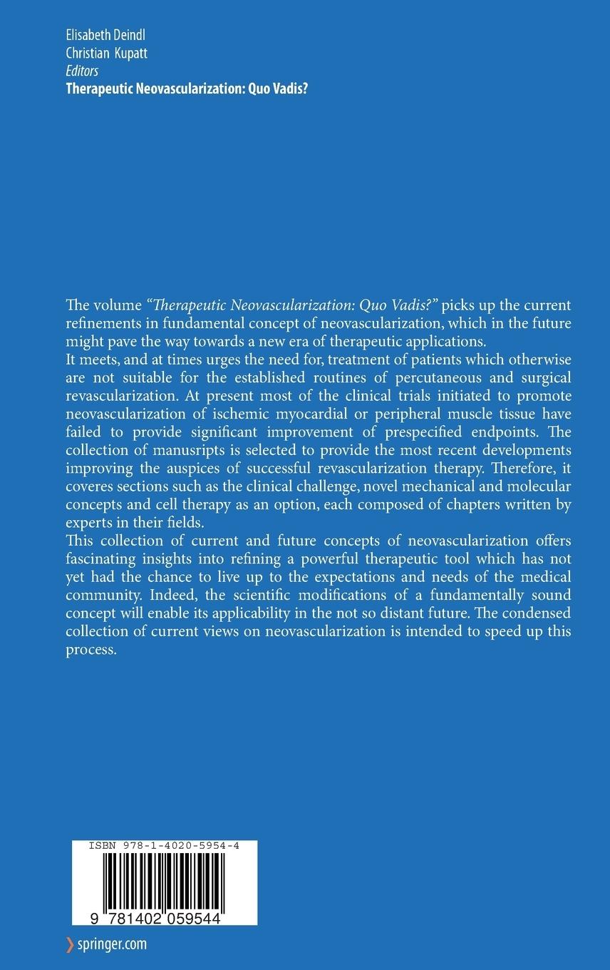 Rückseitencover Therapeutic Neovascularization - Quo vadis?