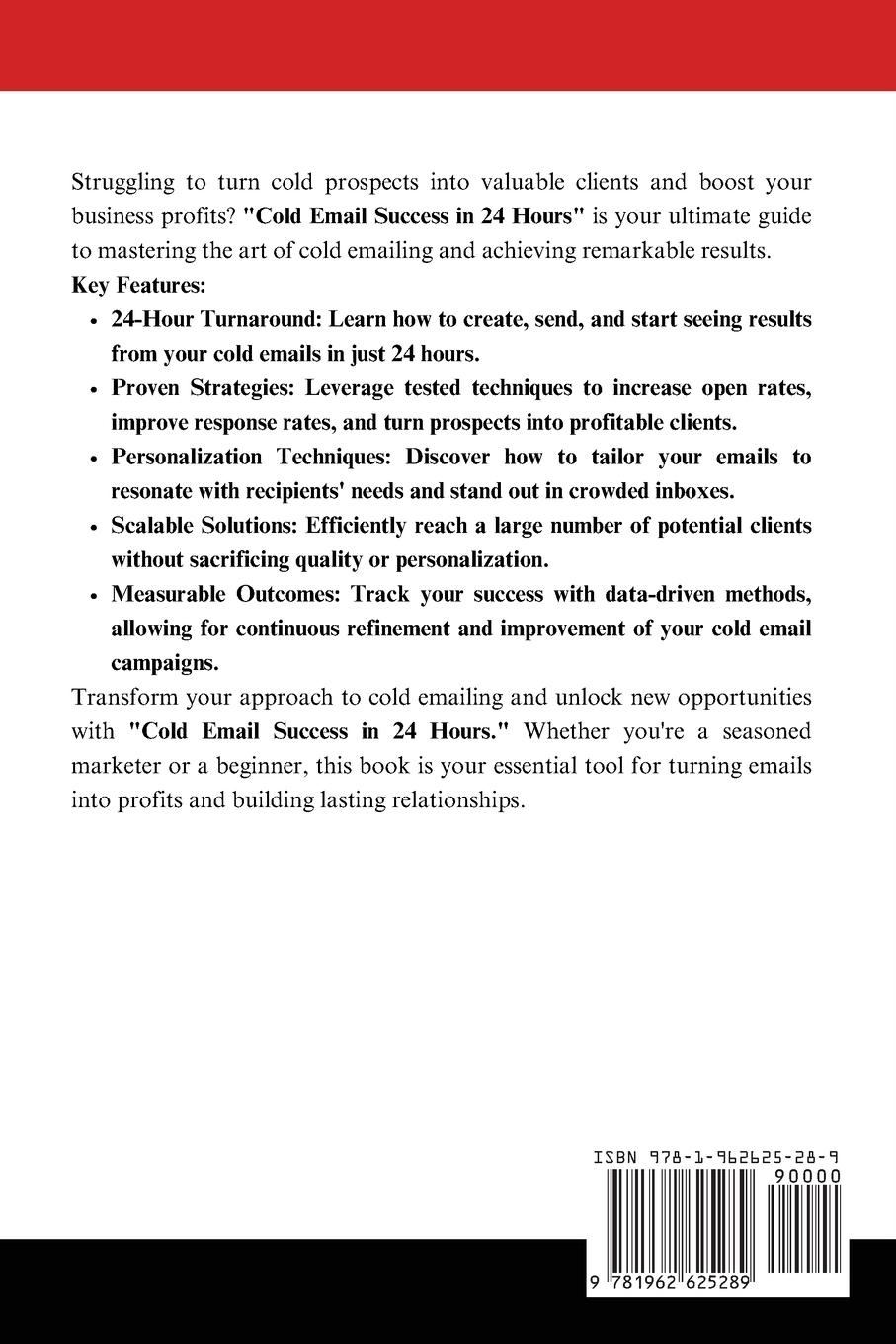 Rückseitencover Cold Email Success in 24 Hours