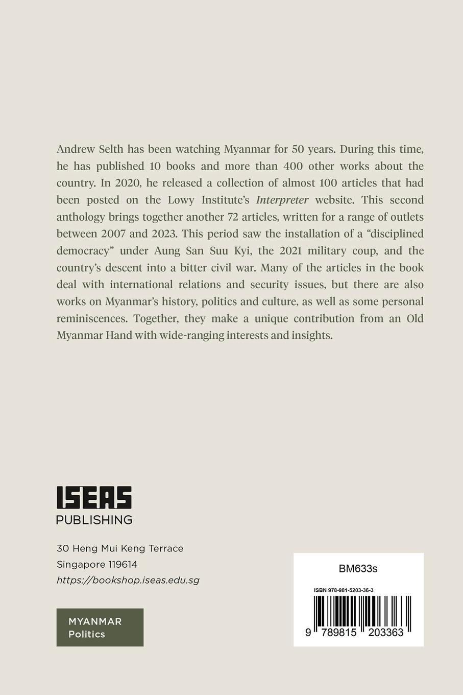 Rückseitencover A Myanmar Miscellany