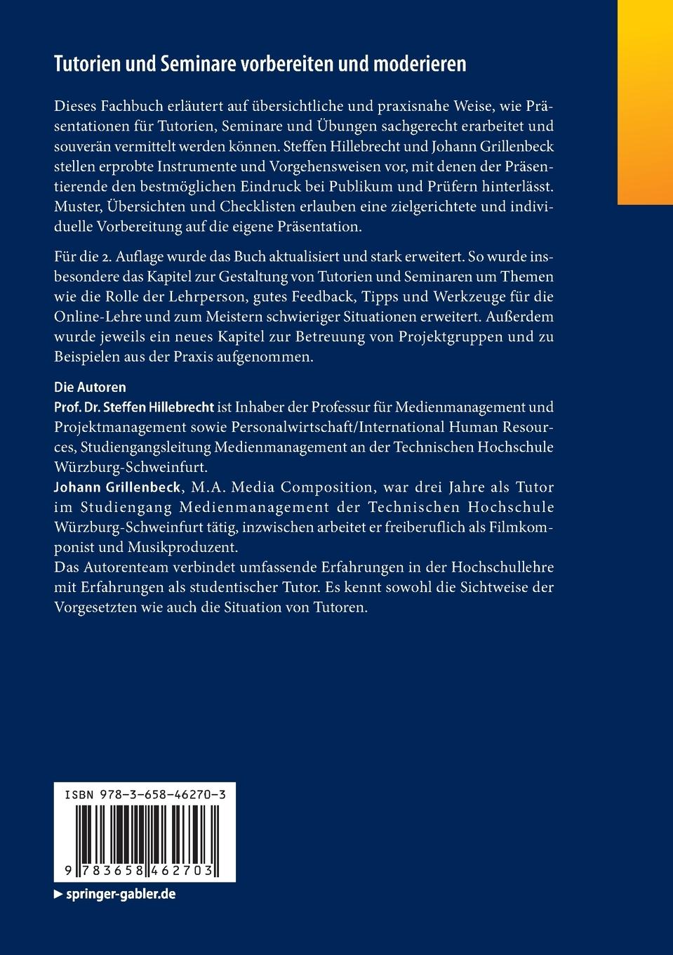 Rückseitencover Tutorien und Seminare vorbereiten und moderieren