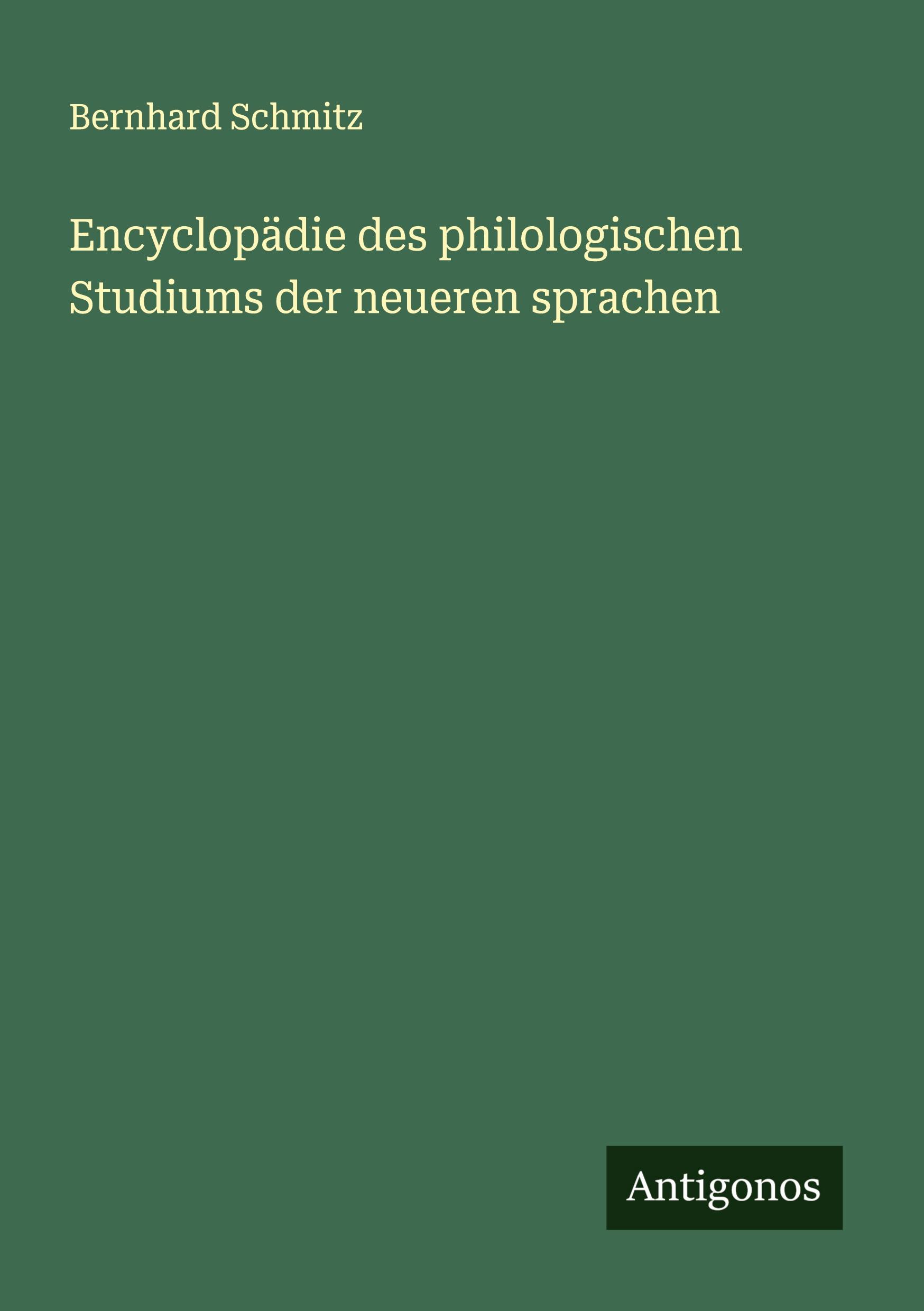 Vorderes Coverbild Encyclopädie des philologischen Studiums der neueren sprachen