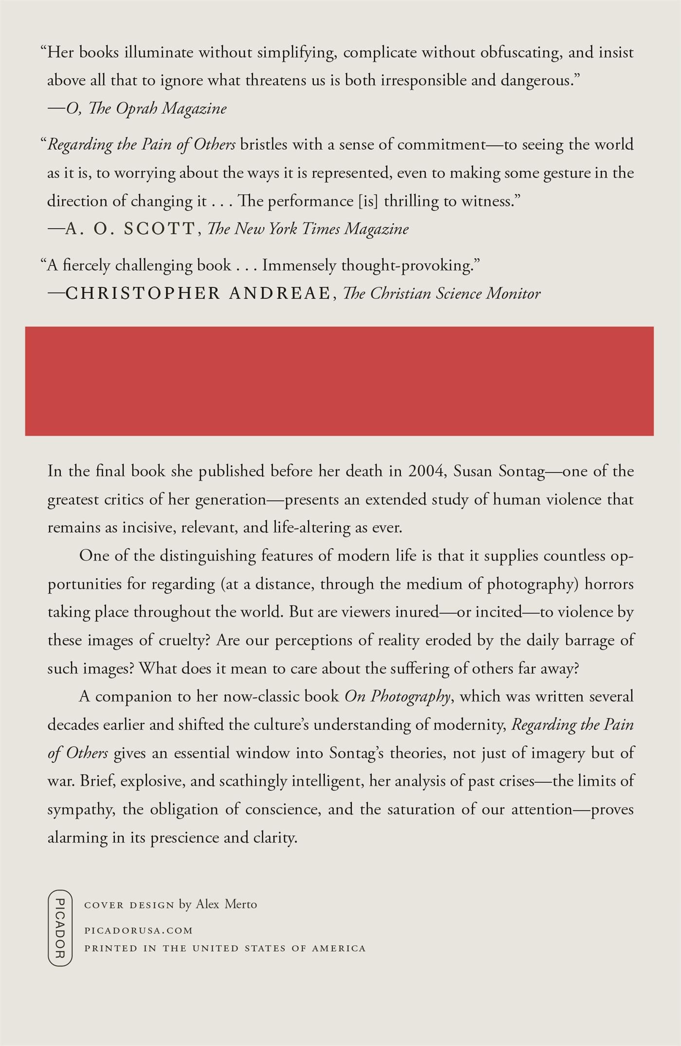 Rückseitencover Regarding the Pain of Others