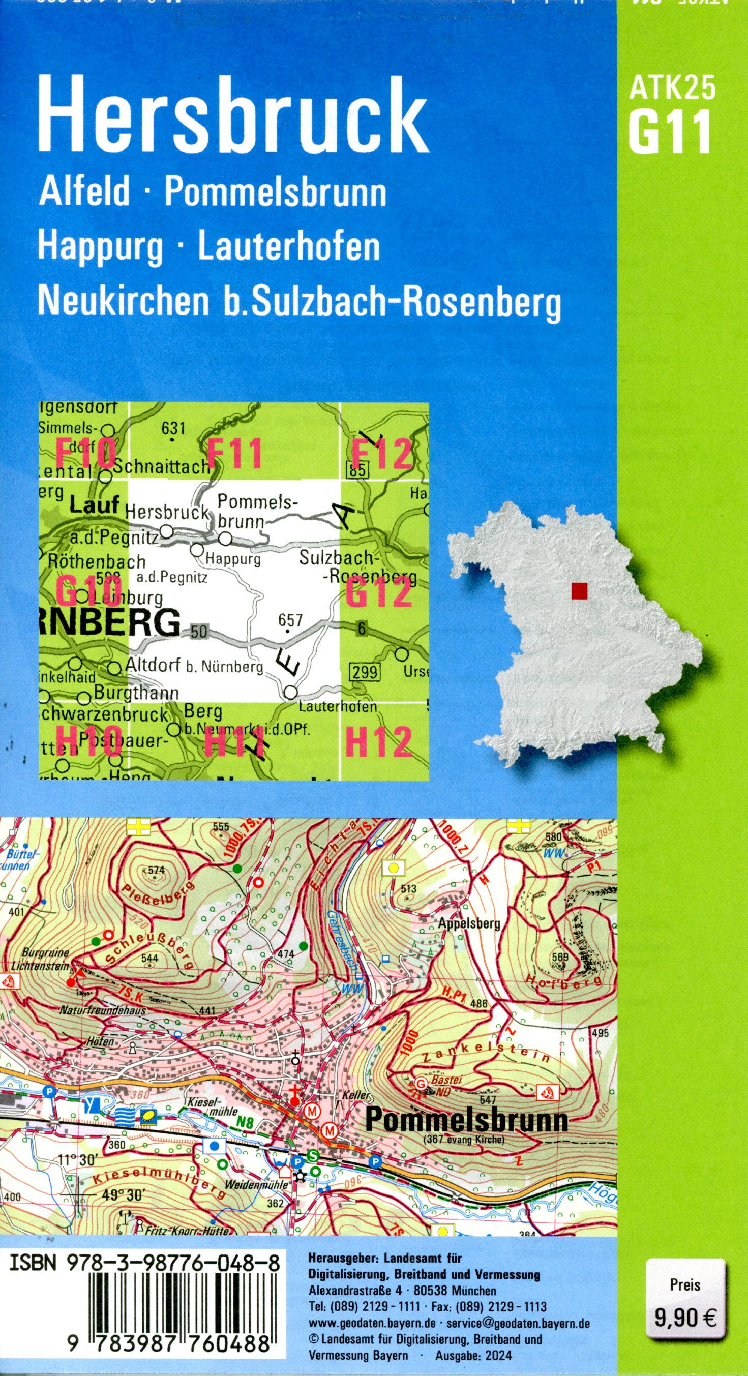 Beispielinhalt (Bild) ATK25-G11 Hersbruck (Amtliche Topographische Karte 1:25000)