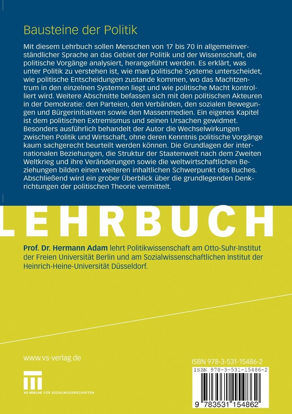 Rückseitencover Bausteine der Politik