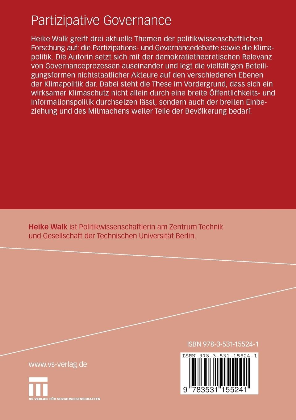 Rückseitencover Partizipative Governance