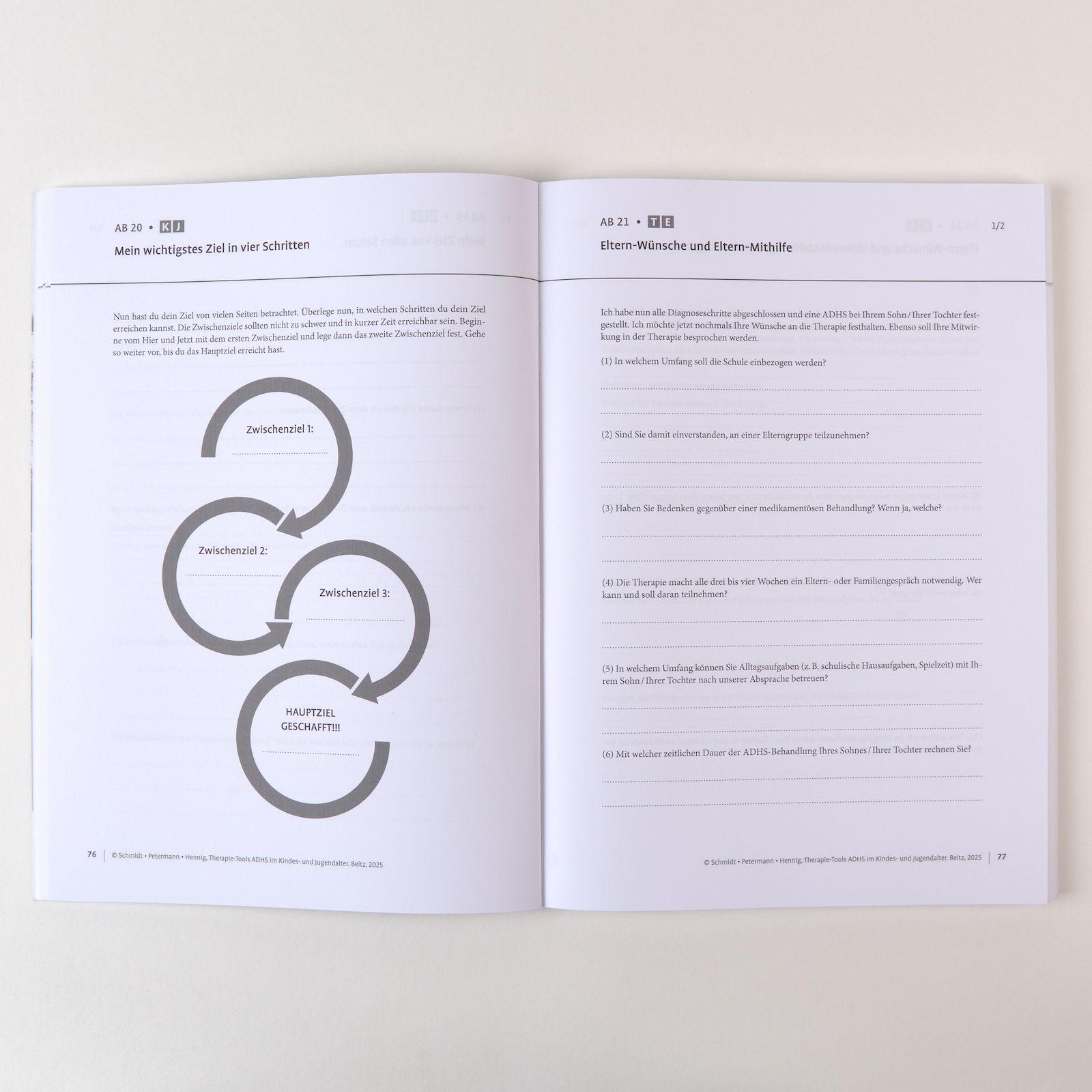 Beispielinhalt (Bild) Therapie-Tools ADHS im Kindes- und Jugendalter