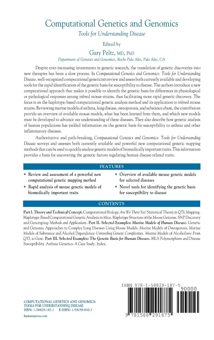 Rückseitencover Computational Genetics and Genomics