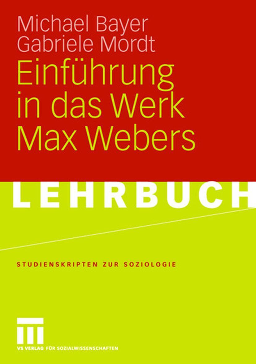 Vorderes Coverbild Einführung in das Werk Max Webers