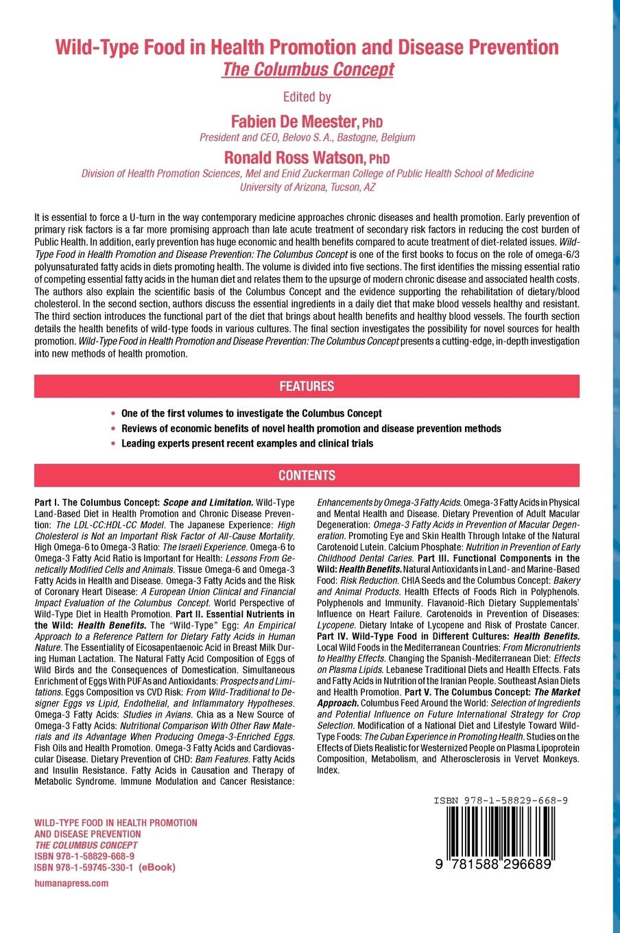 Rückseitencover Wild-type Food in Health Promotion and Disease Prevention