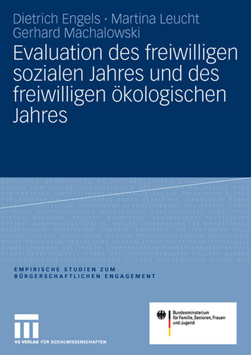 Vorderes Coverbild Evaluation des freiwilligen sozialen Jahres und des freiwilligen ökologischen Jahres