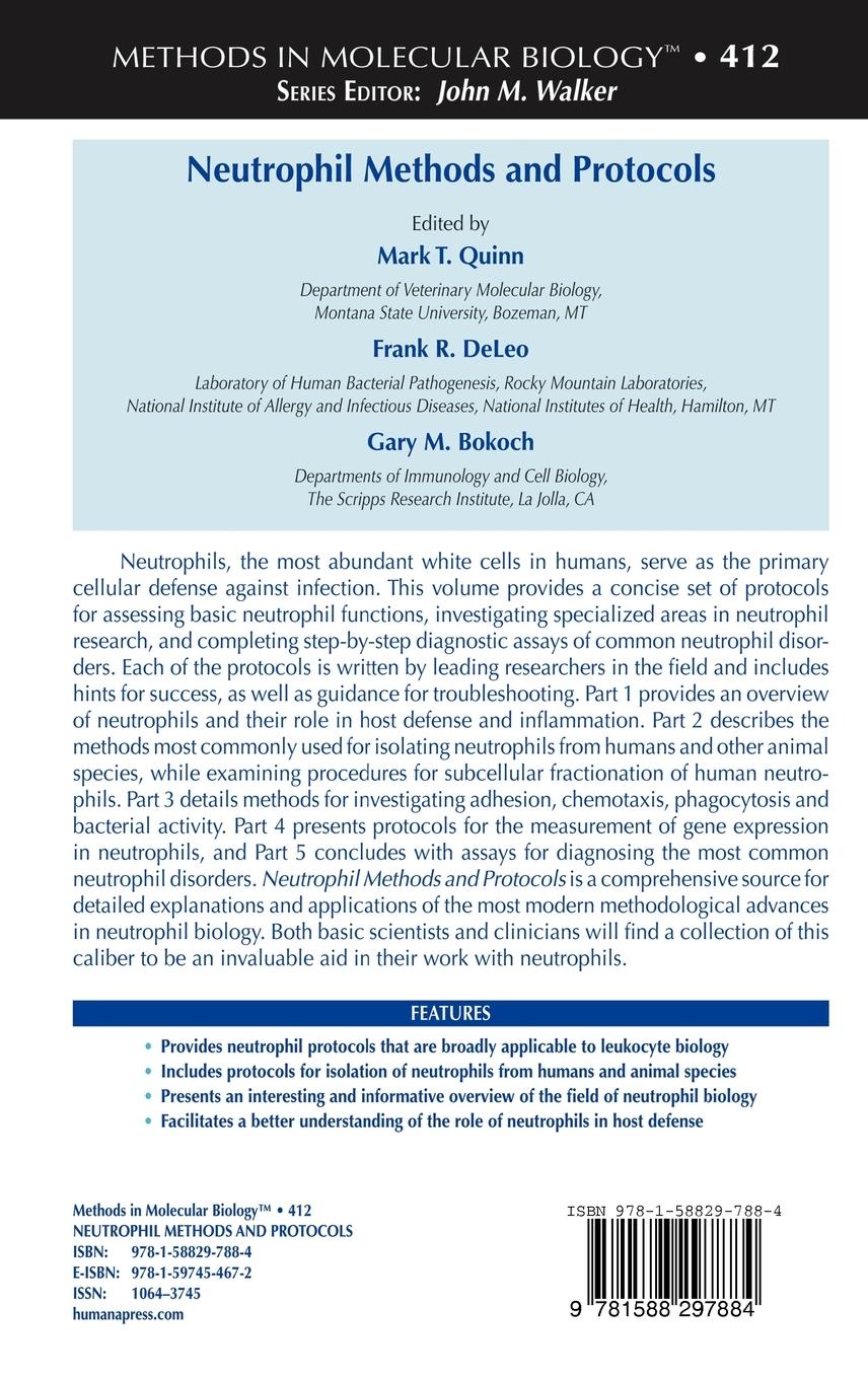 Rückseitencover Neutrophil Methods and Protocols