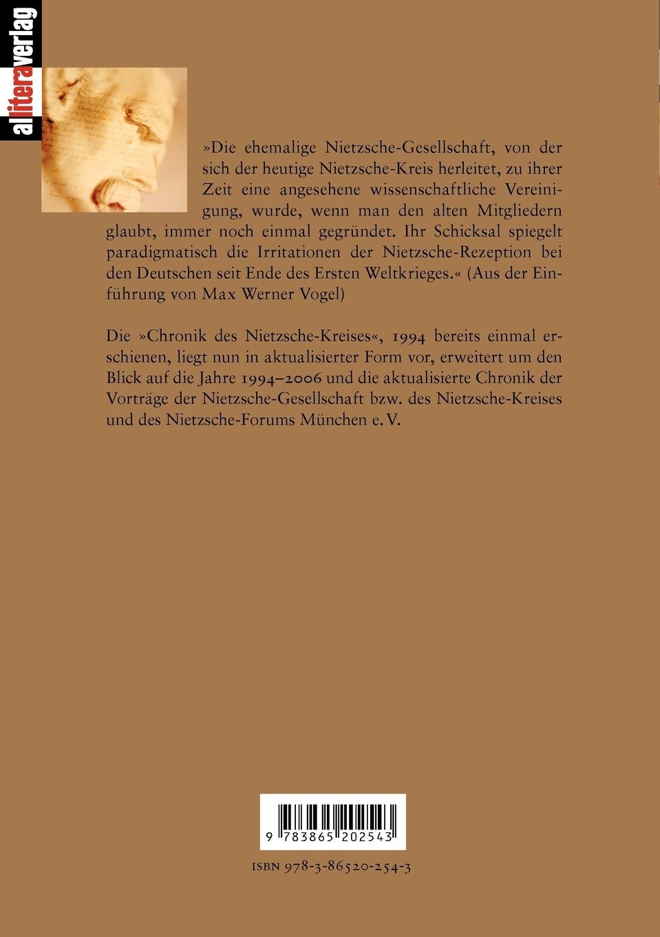 Rückseitencover Chronik des Nietzsche-Kreises