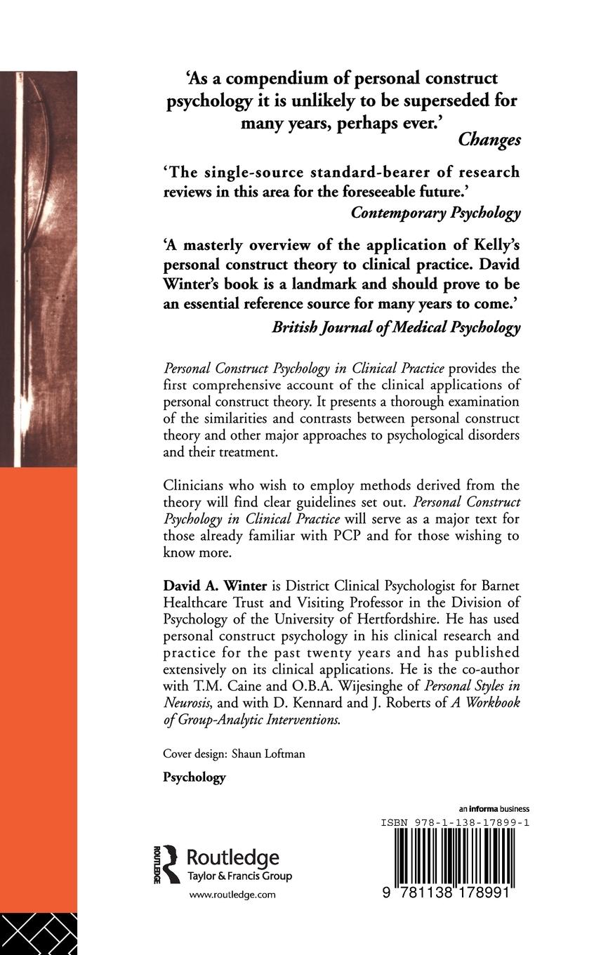 Rückseitencover Personal Construct Psychology in Clinical Practice