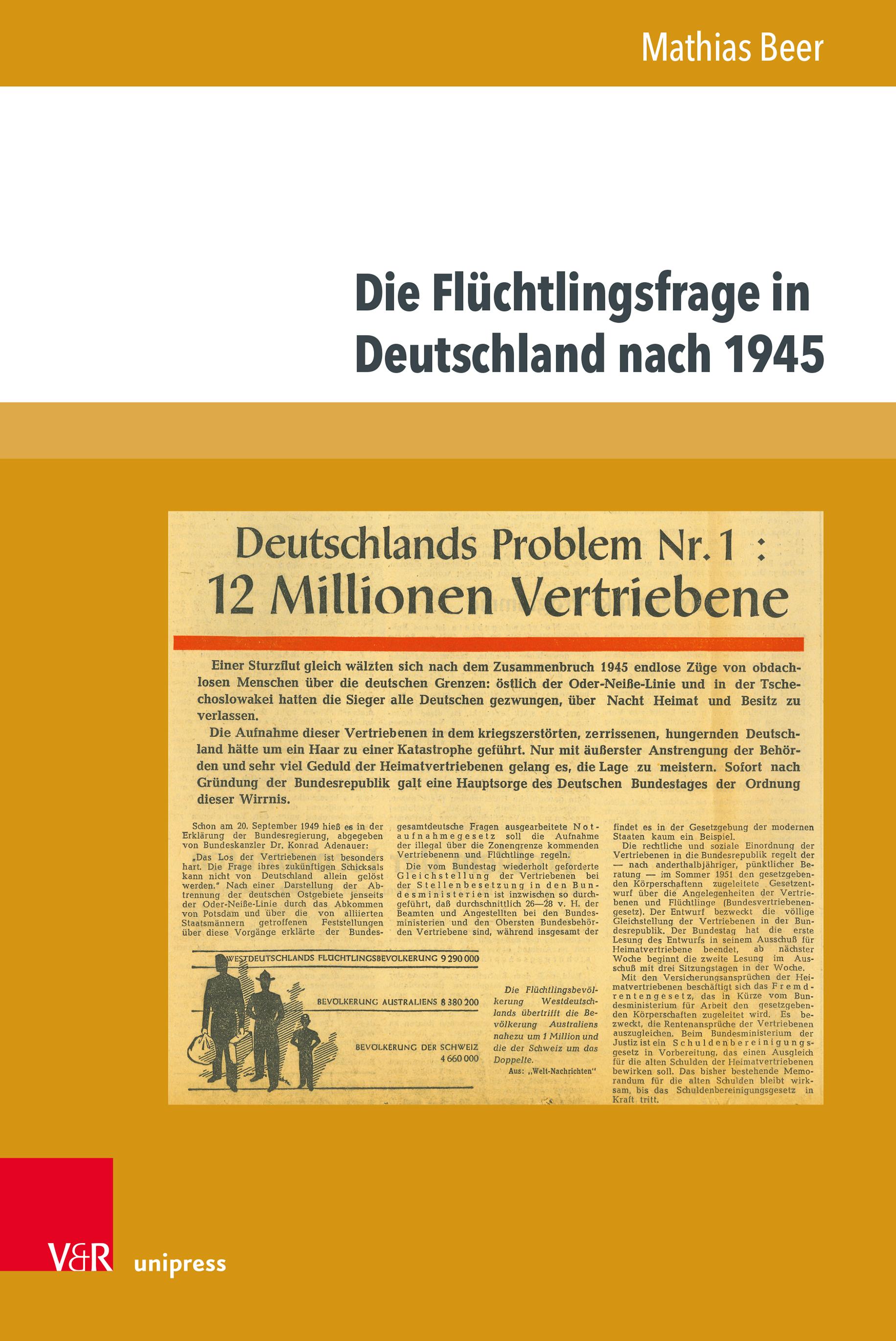 Vorderes Coverbild Die Flüchtlingsfrage in Deutschland nach 1945