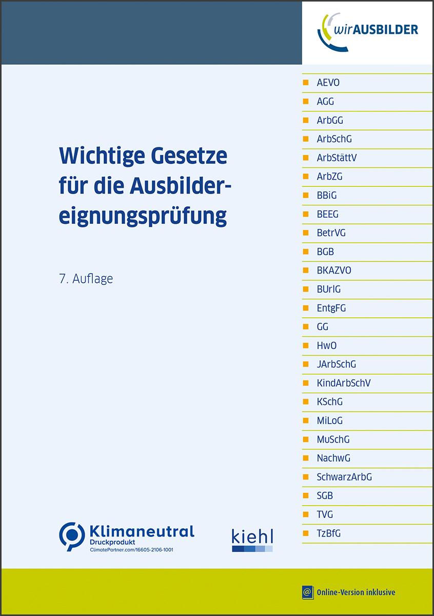 Vorderes Coverbild Wichtige Gesetze für die Ausbildereignungsprüfung