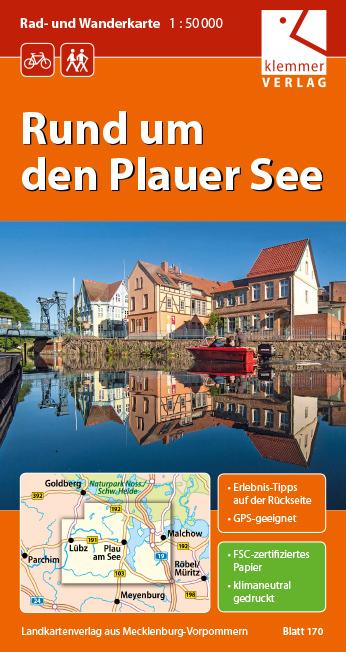 Vorderes Coverbild Rund um den Plauer See 1 : 50 000 Rad- und Wanderkarte