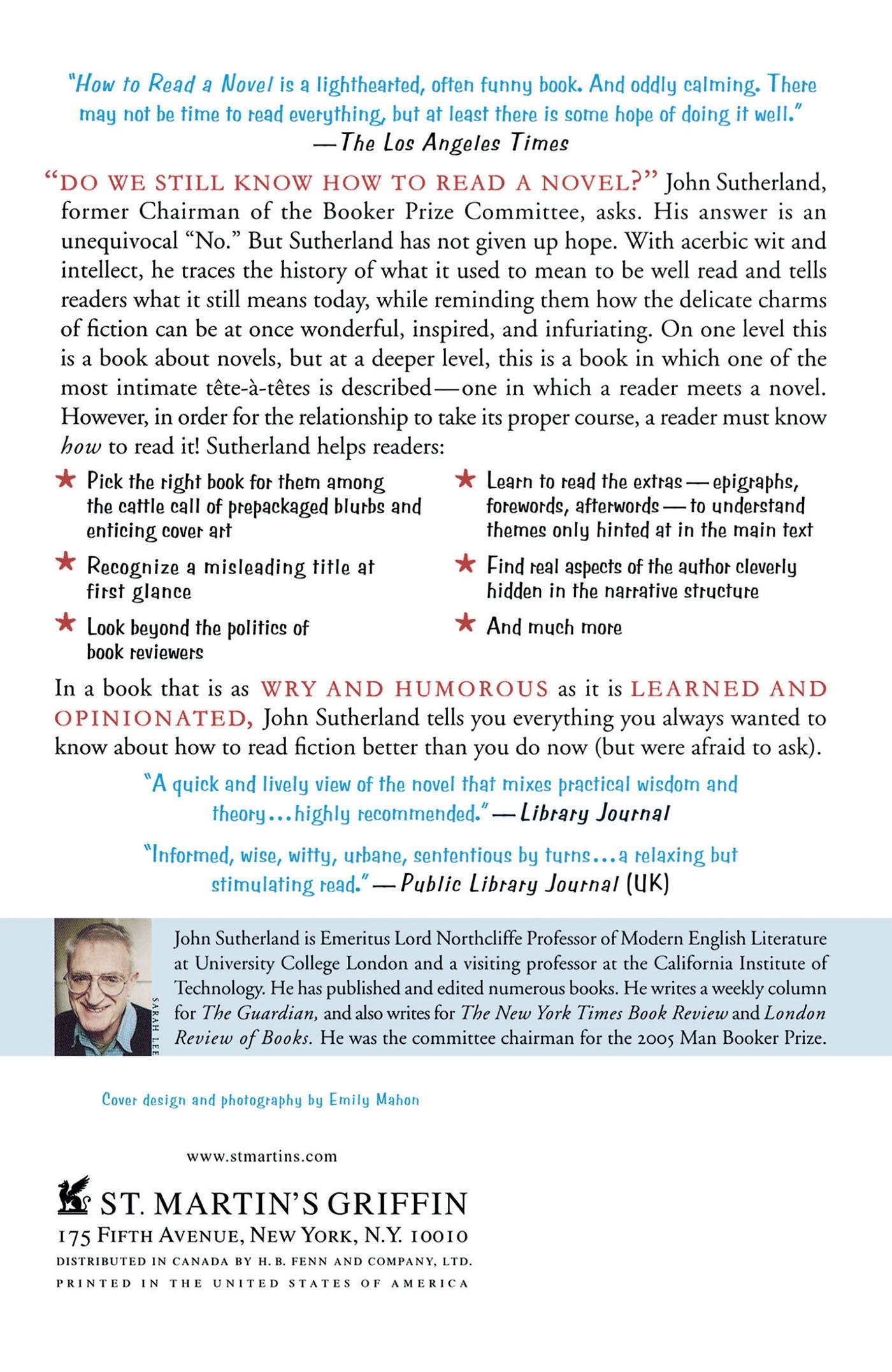 Rückseitencover How to Read a Novel