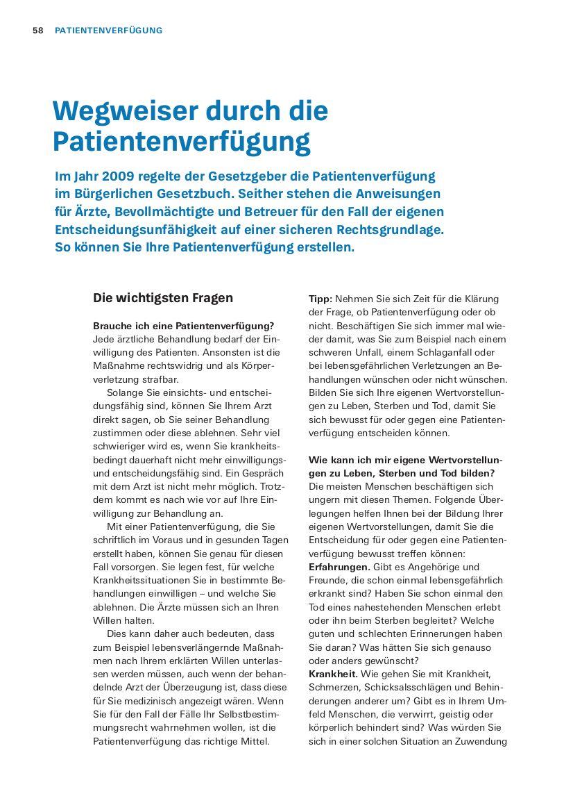 Beispielinhalt (Bild) Das Vorsorge-Set