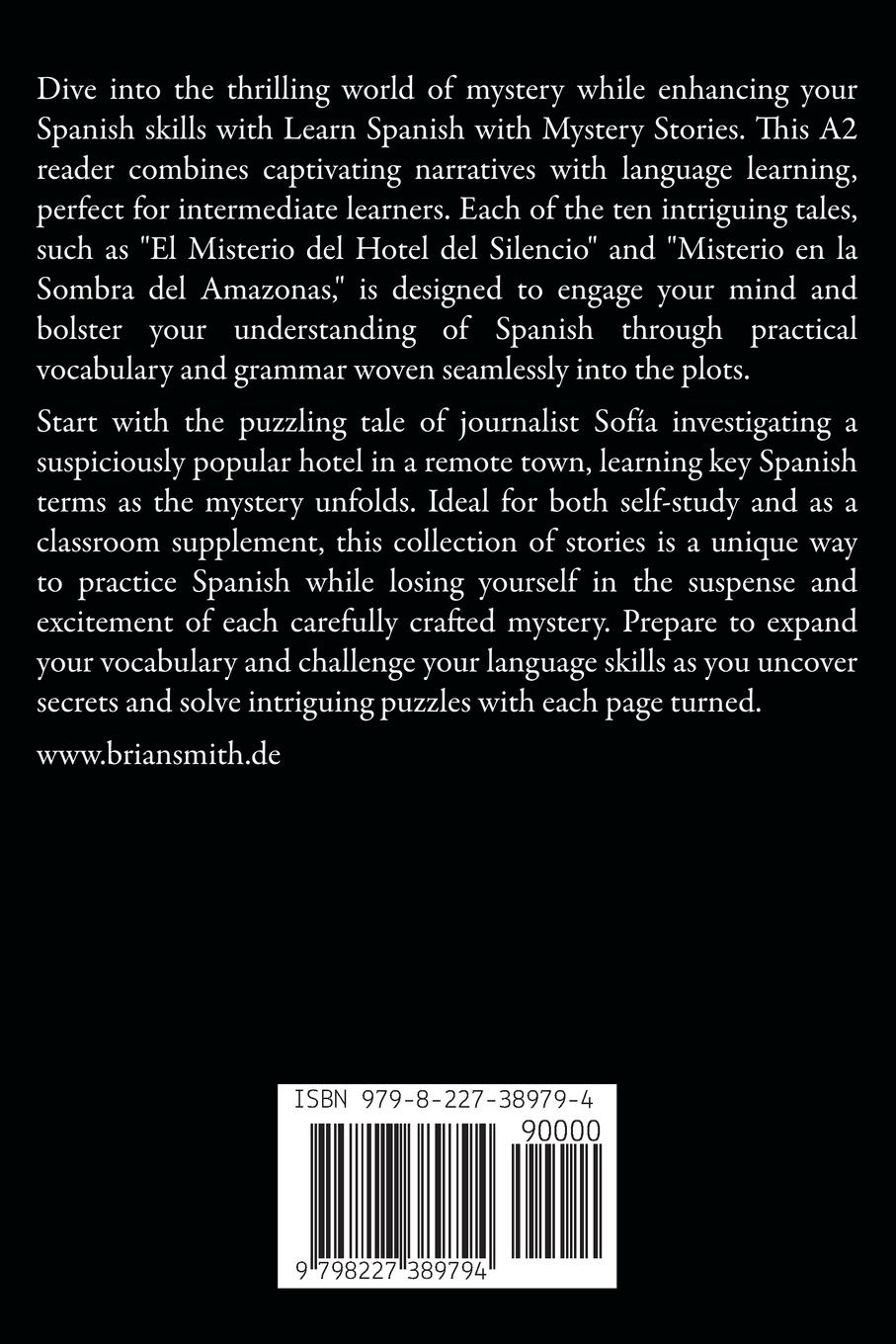 Rückseitencover Learn Spanish with Mystery Stories