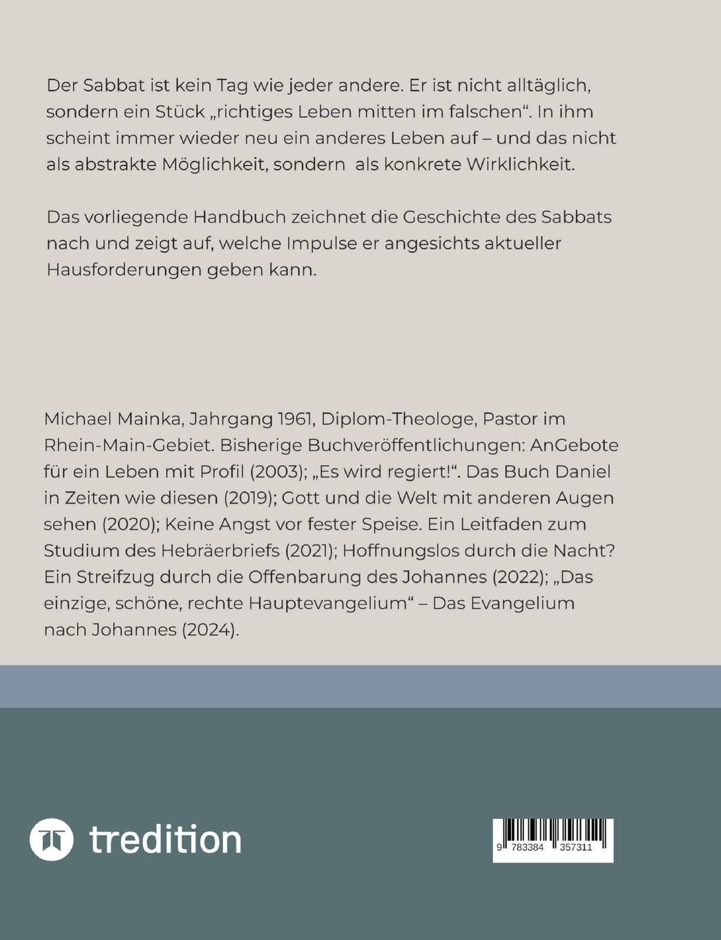 Rückseitencover Ein anderer Tag und ein anderes Leben