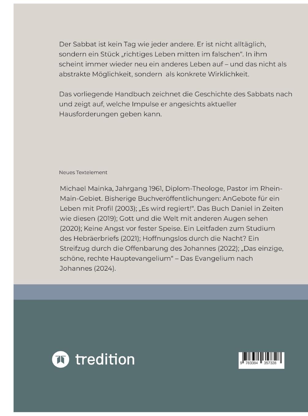 Rückseitencover Ein anderer Tag und ein anderes Leben