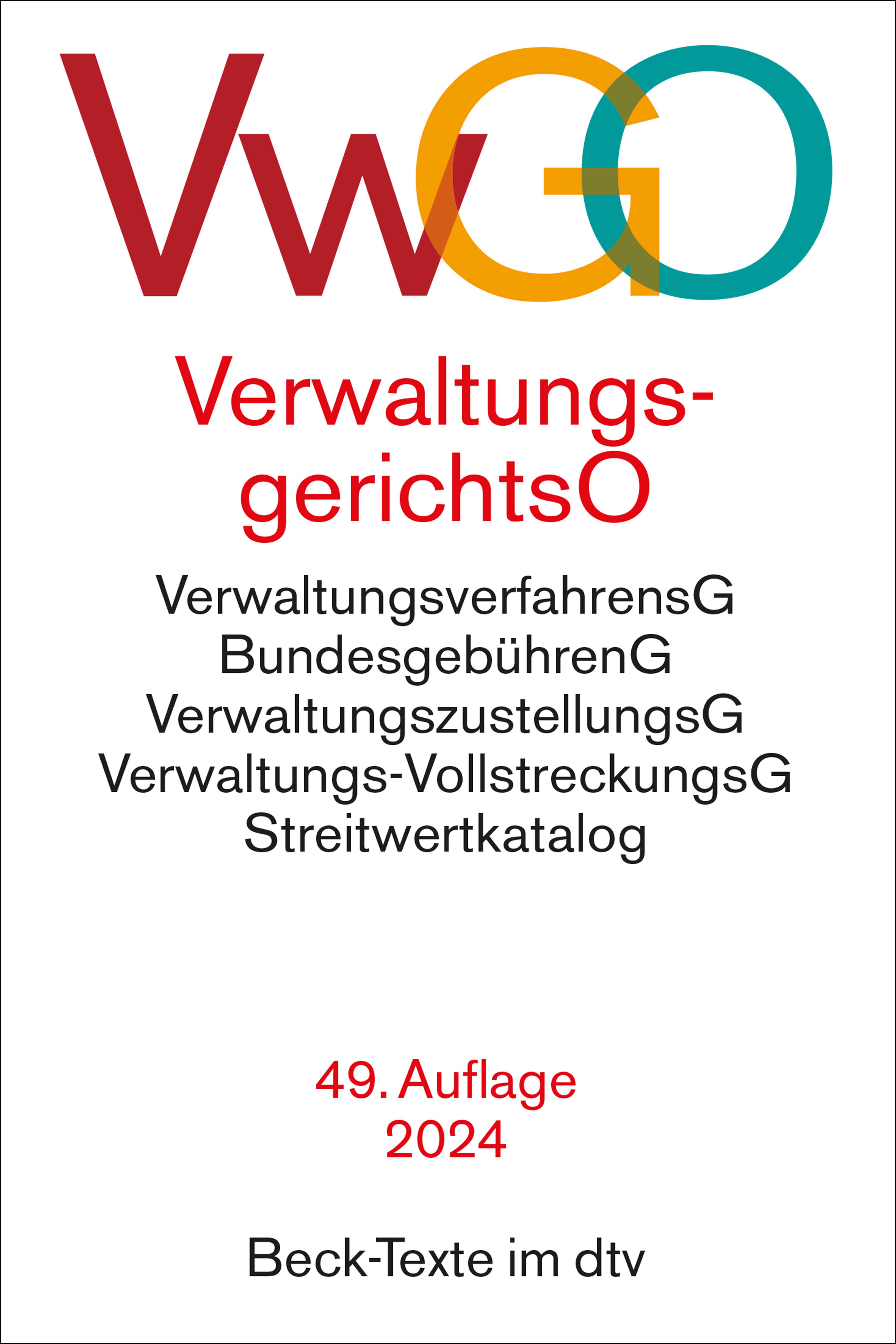 Vorderes Coverbild Verwaltungsgerichtsordnung, Verwaltungsverfahrensgesetz. VwGO