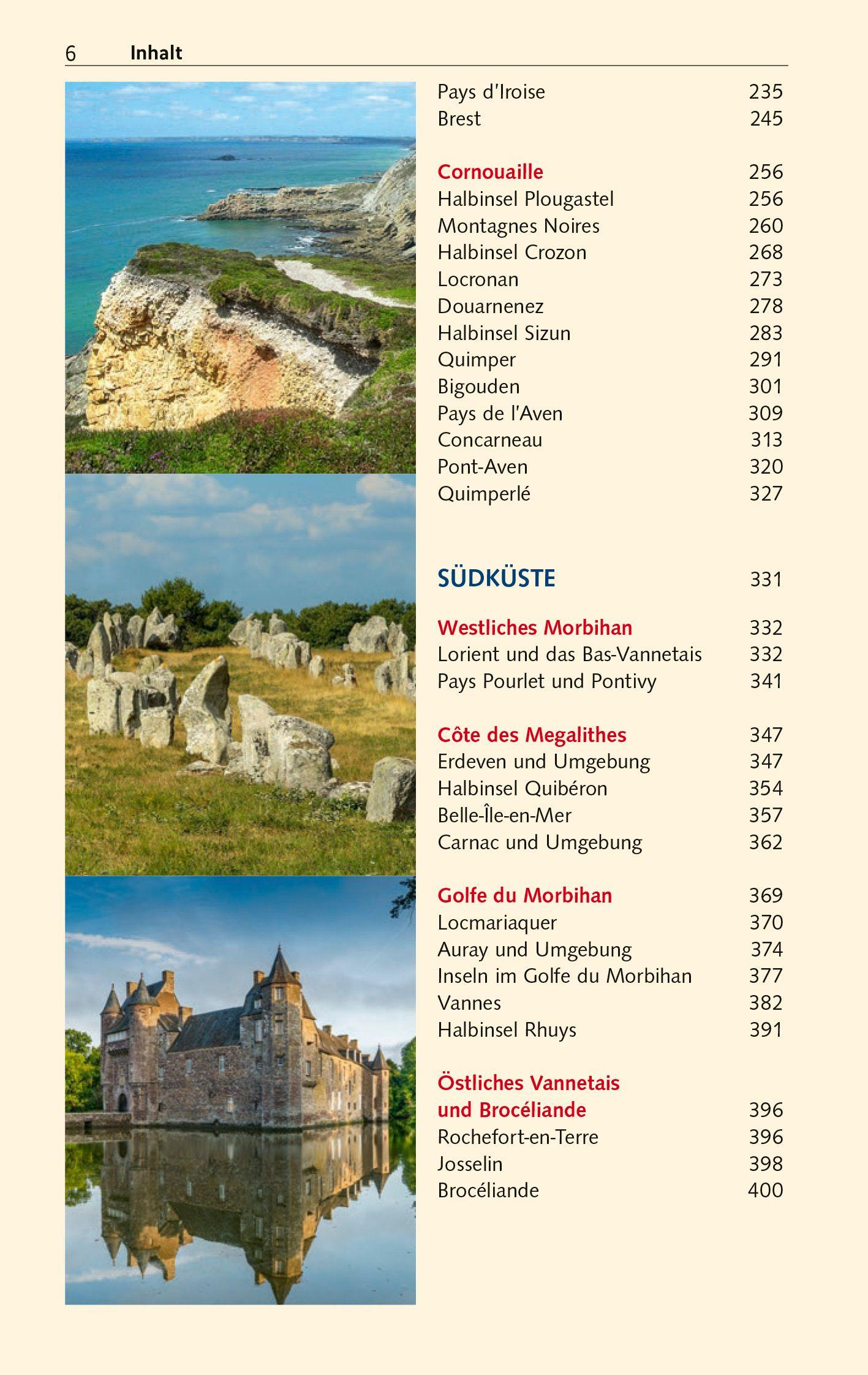 Beispielinhalt (Bild) TRESCHER Reiseführer Bretagne