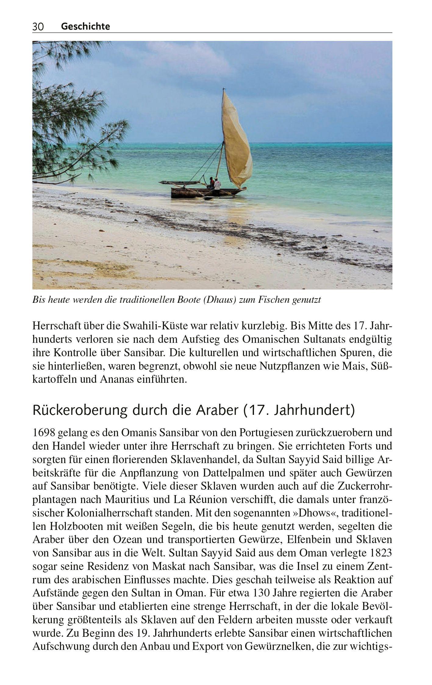 Beispielinhalt (Bild) TRESCHER Reiseführer Sansibar